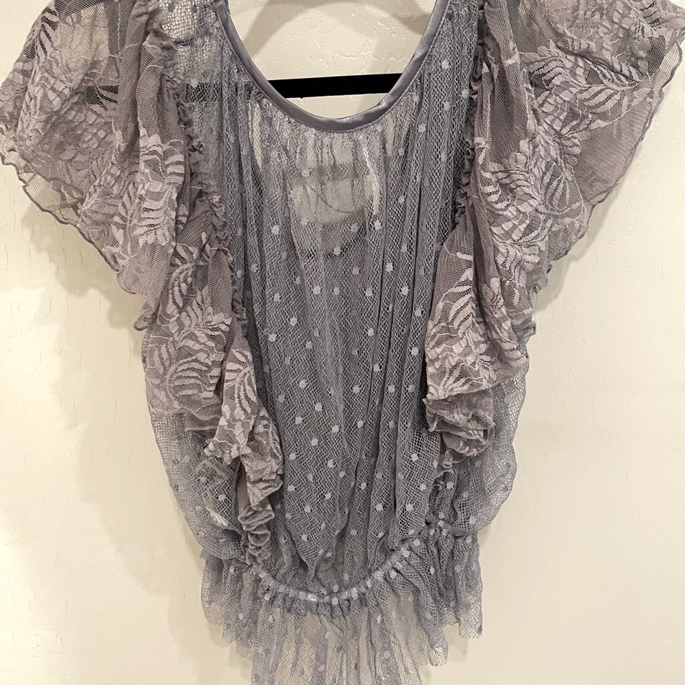 Free People Lace Ruffle Top - Picture 2 of 2